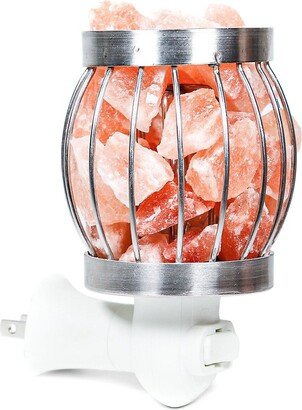 Himalayan Salt Rock & Stainless Steel Basket Night Light