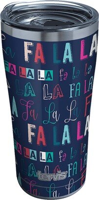 FA-LA-LA Christmas Holiday Triple Walled Insulated Tumbler Travel Cup Keeps Drinks Cold & Hot, 20oz Legacy, Stainless Steel