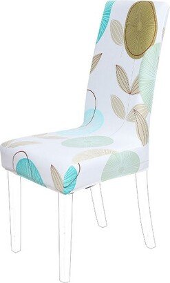 PiccoCasa Home Dining Room Floral Print Spandex Chair Seat Slipcover Multicolored 1 Pc