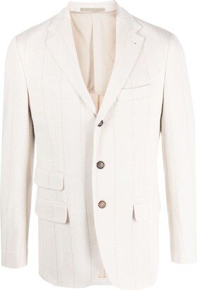 Pinstripe-Pattern Single-Breasted Blazer