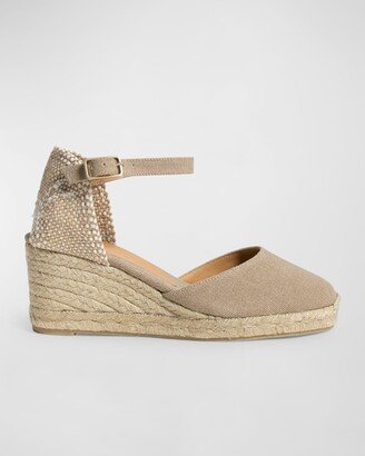 Carol Canvas Ankle-Strap Wedge Espadrilles