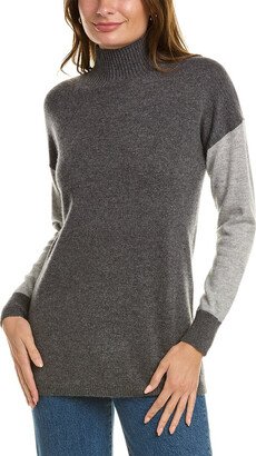 Colorblock Cashmere Tunic Sweater