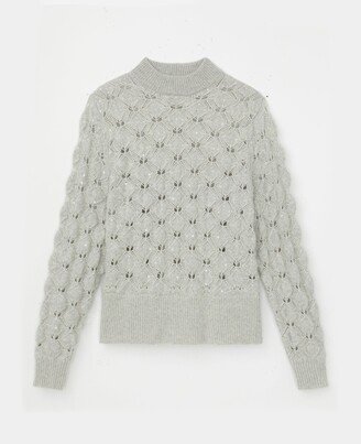 Hand Sequined Cashmere Lace Stitch Sweater