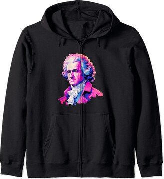 Jean Jacques Rousseau Art Philosophy Designs Jean Jacques Rousseau Vaporwave Zip Hoodie