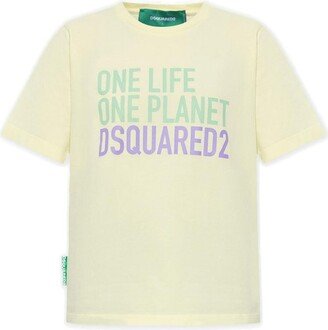 One Life One Planet Logo Printed T-Shirt
