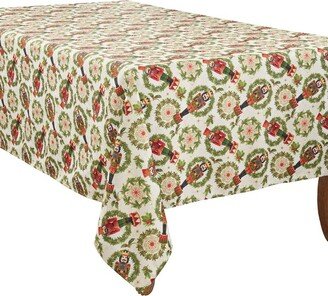 Saro Lifestyle Nutcracker Design Dining Tablecloth, Red/Green,