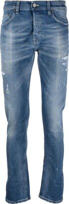 Paint-Splatter Low-Rise Skinny Jeans