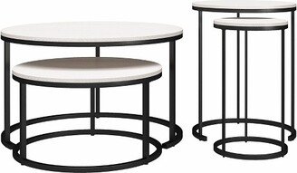 4pc Claret Set 2 Nesting Coffee Tables and 2 Nesting Accent Tables - Room & Joy