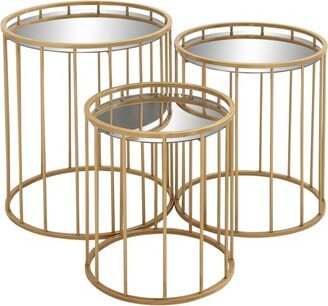 Set of 3 Contemporary Metal Accent Tables Gold - Olivia & May