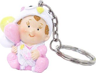 Living Luxury Set of 6 Pcs Girl with Owl Hat Keychain 1.5in - 1.5 H x 1 W x 0.75 DP