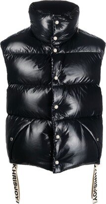 Logo-Drawstring Down Gilet-AA