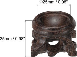 Unique Bargains Wooden Ball Stand Holders Displays Base 25mm Dia Black for Crystal Ball 2 Pcs