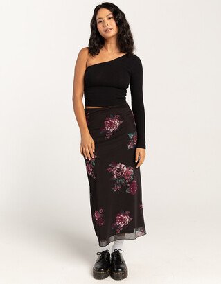 RSQ Womens Low Rise Mesh Maxi Skirt