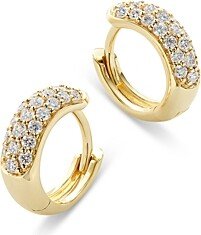 Diamond Mini Pave Hoop Earrings in 14K Yellow Gold, 0.35 ct. t.w.