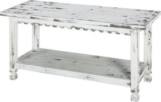 Rustic Cottage Bench with 1 Shelf