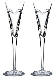 Wishes Love & Romance Toasting Flutes, Set of 2