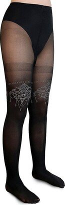 LECHERY European Made Lotus Floral Tights