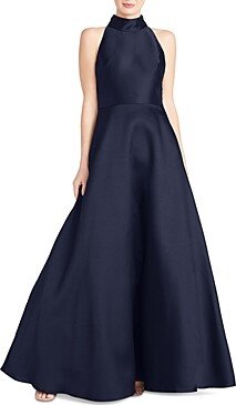 Ml Monique Lhuiller High Neck Evening Gown