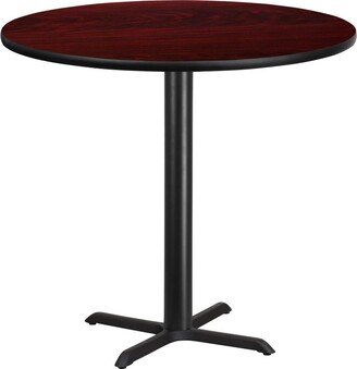 Emma+oliver 42 Round Laminate Table Top With 33X33 Bar Height Table Base