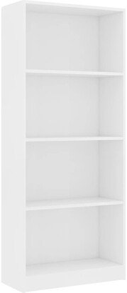 4-Tier Book Cabinet White 23.6