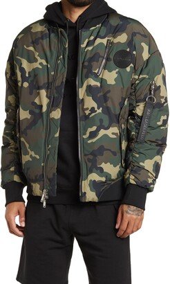 Oversized Camo Bomber Jacket