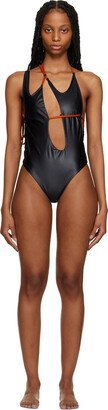 Black Laced One-Piece Swimsuit