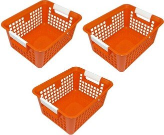 Romanoff Tattle® Book Basket, Orange, Pack of 3