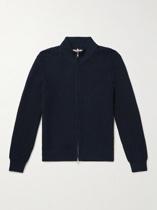 Swan Waffle-Knit Merino Wool Cardigan