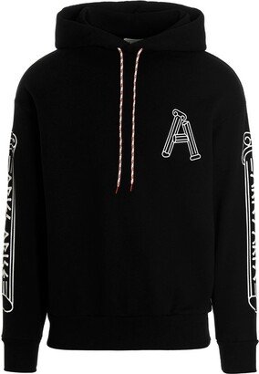 Logo Printed Drawstring Hoodie-AN