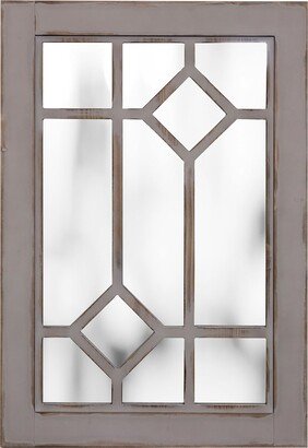 Weathered Gray Farmhouse Window Mirror