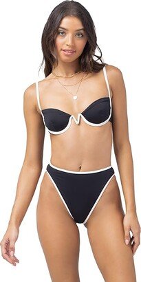 Color-Block Nora Bottoms Bitsy (Black/Cream) Women's Swimwear