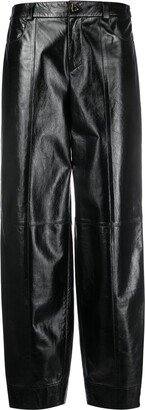 Edge glossy high-waisted trousers