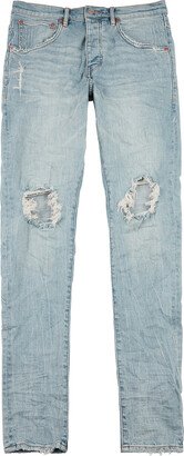 Brand Distressed Slim-leg Jeans-AB