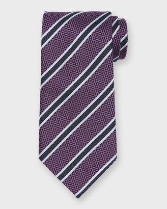 Men's Stripe Jacquard Silk Tie-AC