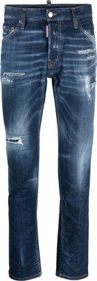 Distressed Slim-Fit Denim Jeans