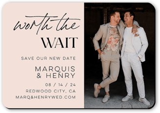 Save The Date Cards: Worth It Save The Date, Beige, Magnet, Matte