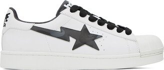 White & Black Skull Sta Sneakers