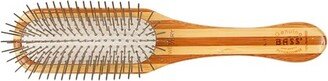 Bass Pet Brushes Style & Detangle Pet Brush with 100% Premium Alloy Pin Pure Bamboo Handle Medium Paddle Striped Bamboo