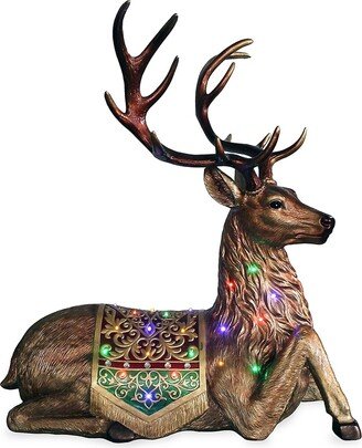 Fraser Hill Farms Indoor/Outdoor Oversized 4-Foot Sitting Reindeer Christmas Decor