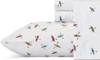 Kayaks Cotton Percale 3 Piece Sheet Set, Twin Xl