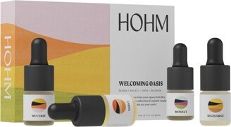 Hohm Welcoming Oasis Essential Oil Set , Pure Essential Oils for Your Home Diffuser - 4 Pack of 5mL Essential Oil Blends