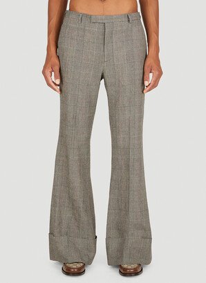 Prince Of Wales Flared Pants - Man Pants Grey It - 50