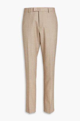 Gingham wool-canvas suit pants