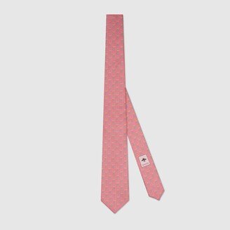 Stirrup Interlocking G print silk tie-AC