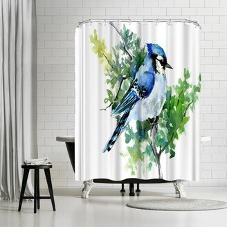 71 x 74 Shower Curtain, Blue Jay 2 by Suren Nersisyan