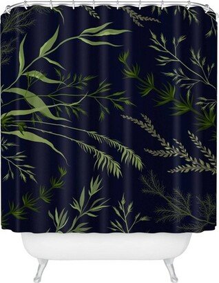 Iveta Abolina Margaux III Shower Curtain Navy/Green