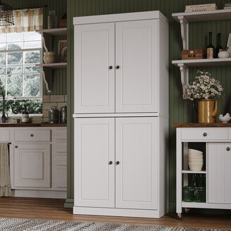 Palace Imports 100% Solid Wood Modular Pantry with Solid Wood or Glass Doors - 32 x 71.5