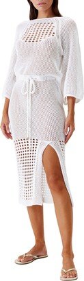 Brooke Open Knit Sheer Cover-Up Dress