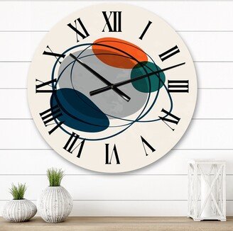 Designart 'Minimalistic Vintage Geometric Abstract V' Mid-Century Modern wall clock