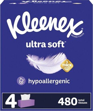 Kleenex Ultra Soft 3-Ply Facial Tissue - 4pk/120ct